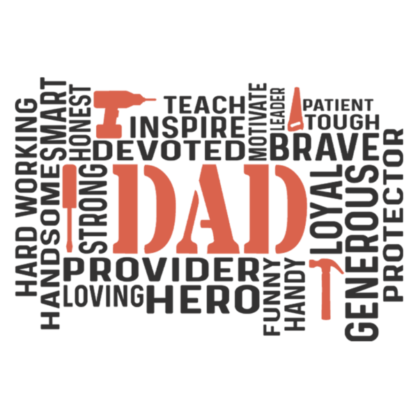 Dad Word Art Adult T-Shirt