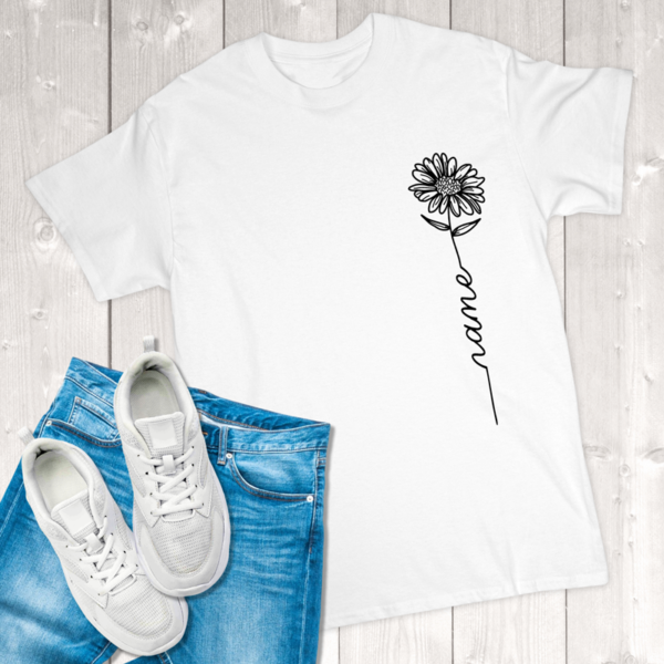 Flower Stem With Name Adult T-Shirt