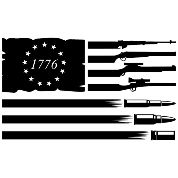 1776 Flag 2nd Amendment Window Decal