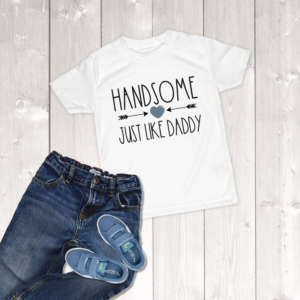 Handsome Just Like My Daddy Toddler Bow T-Shirt