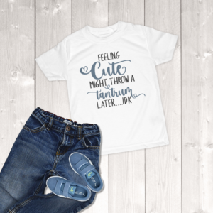 Feeling Cute Might Throw A Tantrum Later IDK Toddler Boy T-Shirt