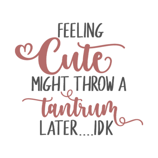 Feeling Cute Might Throw A Tantrum Later IDK Toddler Girl T-Shirt