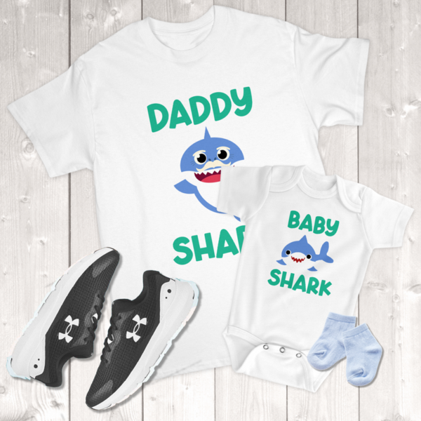 Daddy Shark Baby Shark Daddy & Me (Son) Infant