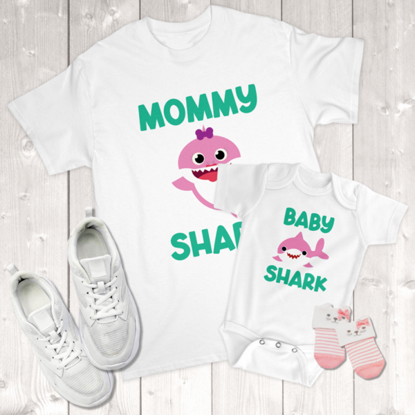Mommy Shark Baby Shark Mommy & Me (Daughter) Infant