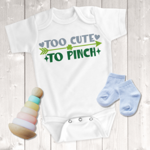 St. Patrick's Day Too Cute To Pinch Boy Onesie