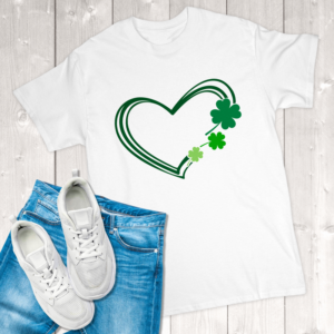 St. Patrick's Day Heart & Shamrocks Adult T-Shirt