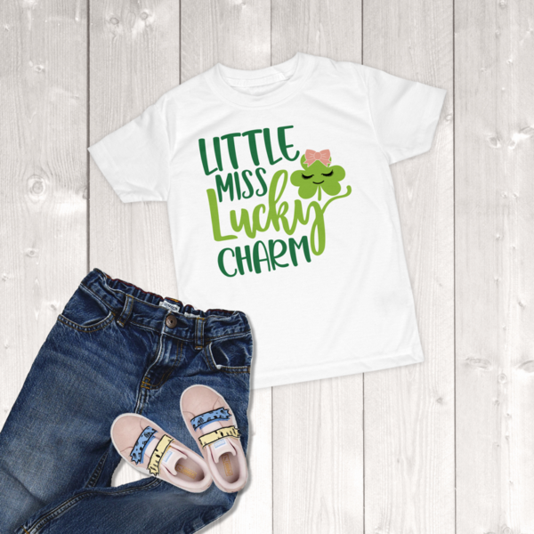 St. Patrick's Day Little Miss Lucky Charm Toddler Girl T-Shirt