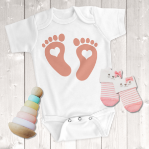 Footprints With Hearts Girl Onesie