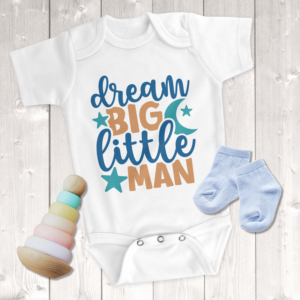 Dream Big Little Man Boy Onesie