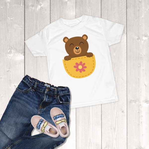 Pocket Pet Bear Toddler Girl T-Shirt