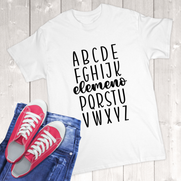 Elemenop Alphabet Adult T-Shirt