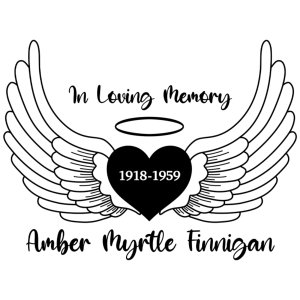 In Loving Memory Angel Wings Window Decal