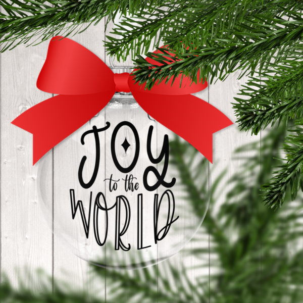 Joy To The World Christmas Quotes 1 Clear Christmas Ornament