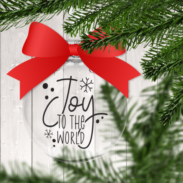 Joy To The World Christmas Quote 3 Clear Christmas Ornament