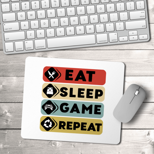 Eat Sleep Game Repeat Mouse Pad