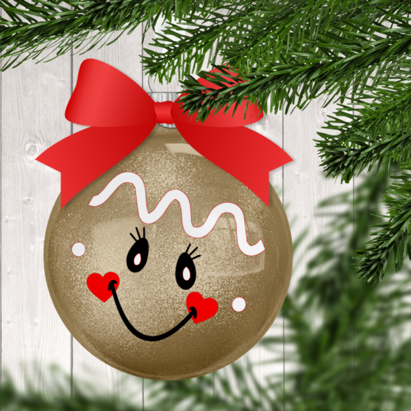 Gingerbread Girl Glitter Christmas Ornament