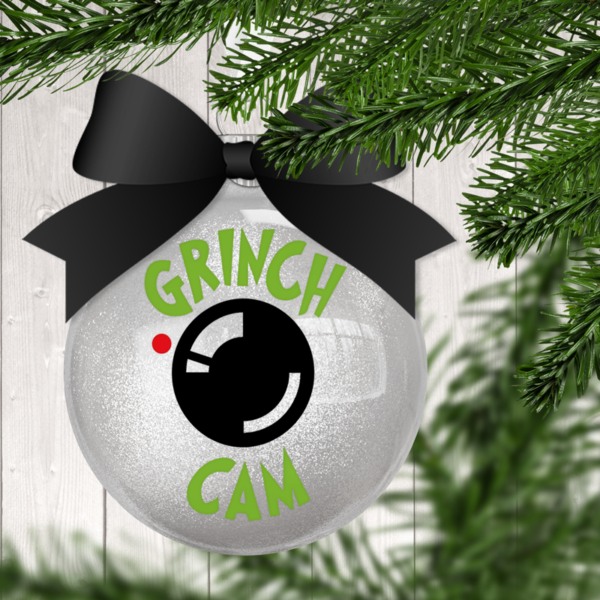Grinch Cam Glitter Christmas Ornament