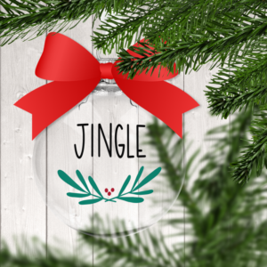 Jingle Mistletoe Clear Christmas Ornament