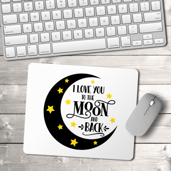 I Love You To The Moon Back Mouse Pad
