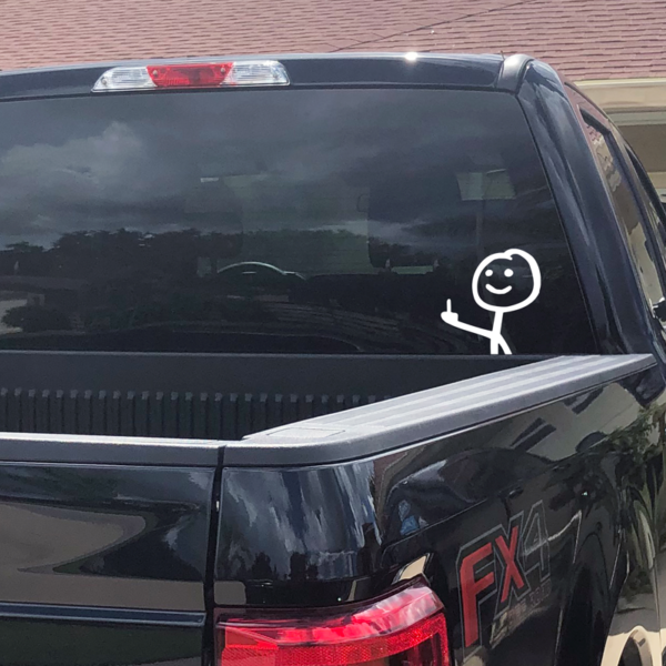 Middle Finger Stick Figure Window Decal