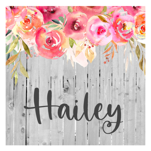 Pink Flowers with Farmwood Background & Name Mouse Pad