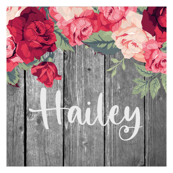 Red, Pink Roses with Farm Wood Background & Name Mouse Pad