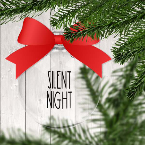 Silent Night RDI Clear Christmas Ornament