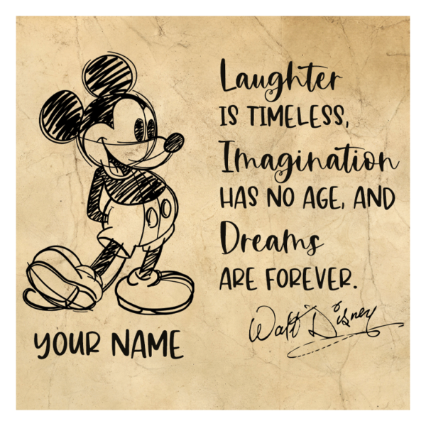 Laughter is Timeless, Imagination has no Age and Dreams are Forever Walt Disney Mouse Pad