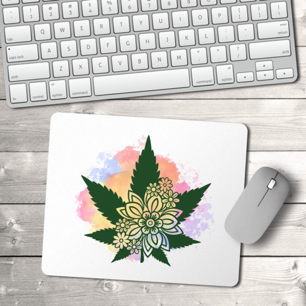 Weed Flower Mouse Pad