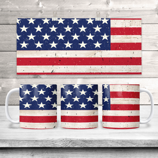 Rustic American Flag Coffee Mug
