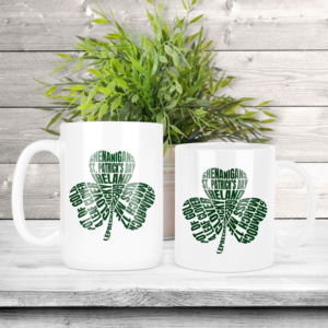 St. Patrick's Day Shamrock Word Art Coffee Mug