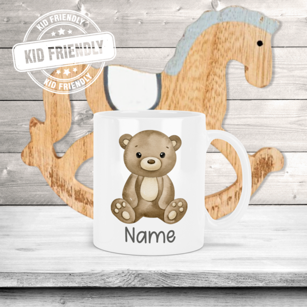 Woodland Animal Babies, Choice of Animal + Name Kids Polymer Coffee Mug