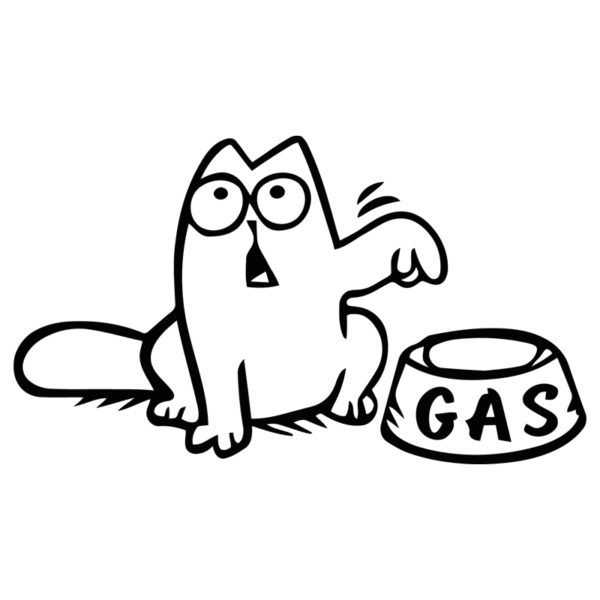 Cat with Empty Bowl Gas Cap Cover Decal