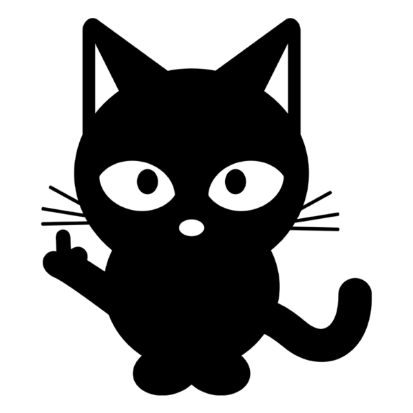 Middle Finger Kitty Cat Window Decal